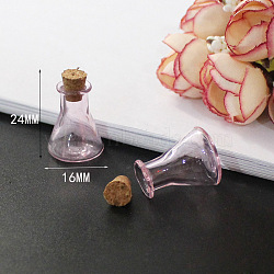 Miniature Glass Bottles, with Cork Stoppers, Empty Wishing Bottles, for Dollhouse Accessories, Jewelry Making, Bottle, 24x14mm(MIMO-PW0001-036H)