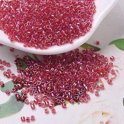 MIYUKI Delica Beads Small, Cylinder, Japanese Seed Beads, 15/0, (DBS0172) Transparent Red AB, 1.1x1.3mm, Hole: 0.7mm, about 3500pcs/10g(X-SEED-J020-DBS0172)