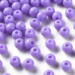 Opaque Acrylic Beads, Round, Lilac, 6x5mm, Hole: 1.8mm, about 440pcs/50g(X-MACR-S370-C6mm-A32)