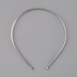 Alloy Double Hair Band Findings, Platinum, 137x119x4mm(AJEW-WH0304-25B-P)