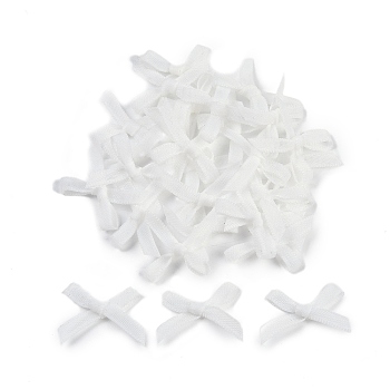 Nylon Costume Accessories, Bowknot, White, 19x21x2.5mm