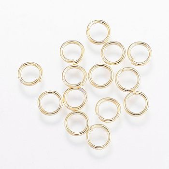 304 Stainless Steel Jump Rings, Open Jump Rings, Golden, 20 Gauge, 5x0.8mm, Inner Diameter: 3.3mm