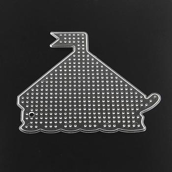 House ABC Plastic Pegboards used for 5x5mm DIY Fuse Beads, Clear, 132x151x5mm