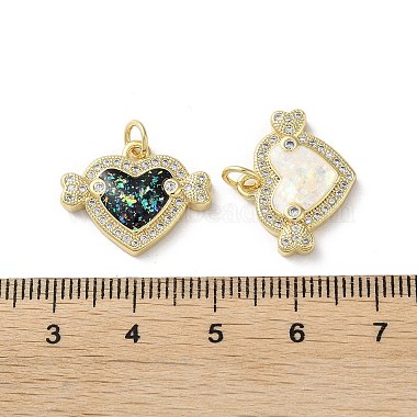 Brass Micro Pave Clear Cubic Zirconia Pendants(KK-C045-36G)-3