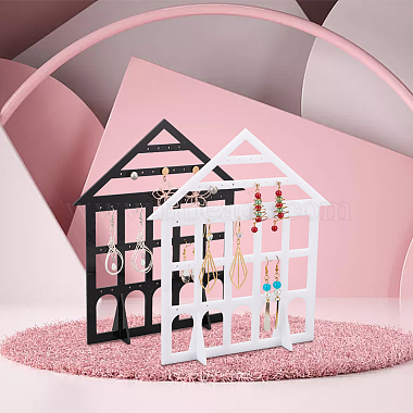 Detachable Lovely House Acrylic Earring Display Stands(EDIS-WH0029-48B)-4
