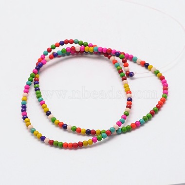 Dyed Synthetical Turquoise Round Bead Strand(G-P083-3mm-92I)-2