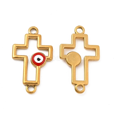 Real 24K Gold Plated Red Cross 201 Stainless Steel Links
