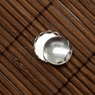 9.5~10mm clair en forme de dôme couvert de cabochon de verre pour création de plat rond photo diy laiton cabochon (DIY-X0103-S-NR)-3