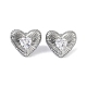 Heart 304 Stainless Steel Clear Cubic Zirconia Stud Earring for Women(EJEW-Z047-05P-02)-1