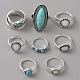 8Pcs 8 Style Alloy Finger Ring Sets for Women(RJEW-TAC0003-05)-1