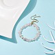 Bracelet coulissant en perles de quartz rose naturel et perles(BJEW-JB08334-02)-2