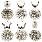 1200Pcs 6 Styles CCB Plastic Beads, Mixed Shapes, Platinum, 4.5~7.8x4.5~8x2.8~3mm, Hole: 1.2~1.8mm, 200pcs/style(CCB-PA0001-10P)