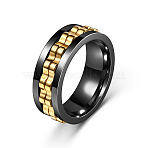 304 Stainless Steel Gear Rotatable Finger Rings, Fidget Spinner Ring for Calming Worry Meditation, Golden, US Size 12(21.4mm)(FS-WGAD37A-40)