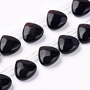 Natural Black Onyx Beads Strands, Top Drilled Beads, Faceted, Dyed & Heated, Teardrop, 10~10.5x10~10.5x5mm, Hole: 0.6mm, about 39pcs/strand, 15.94 inch(40.5cm)(G-G821-12B)