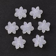 Transparent Acrylic Beads, Glitter Powder, Christmas Snowflake, Clear, 13x14.5x6mm, Hole: 4mm(X-OACR-P007-30)