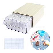 Diamond Painting Storage Stackable Bead Organizer Drawers, with 35 Slots Rectangle Individual Containers, Silicone Funnel and Writable Stickers, Pale Goldenrod, 182x110x60mm(DIAM-PW0010-32A-03)