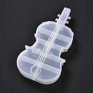 Plastic Bead Containers, for Small Parts, Hardware and Craft, Guitar, Clear, 21.6x10.75x2.6cm, Hole: 5.5mm(CON-C006-27)