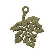 Autumn Theme Tibetan Style Alloy Pendants, Maple Leaf, Cadmium Free & Nickel Free & Lead Free, Antique Bronze, 29x21x2mm, Hole: 2mm, about 480pcs/1000g(TIBEP-Q064-20AB-NR)