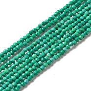 Natural Howlite Beads Strands, Dyed, Faceted, Round, Green, 2mm, Hole: 0.6mm, about 198pcs/strand, 15.20 inch(38.6cm)(G-C025-02A-02)
