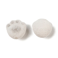Flocky Resin Beads, Cat Paw Print, Gray, 12x12.5x11mm, Hole: 1.8mm(CRES-D017-03A)