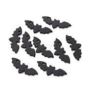 Spray Painted Alloy Pendants, Bat, Black, 9x24.5x1.5mm, Hole: 1.4mm(FIND-G030-16)