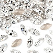 Preciosa&reg MAXIMA Crystal Fancy Stones, Czech Crystal, 435 14 615 Navette(Horse Eye), Dura Foiling, 00030 Crystal, 15x7mm(X-PRC-FG15-00030)