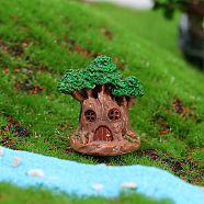 Resin Miniature Mini Tree House, Home Micro Landscape Decorations, for Fairy Garden Dollhouse Accessories Pretending Prop Decorations, Saddle Brown, 28x30mm(MIMO-PW0001-201A)