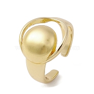 Brass Adjustable Rings, Round, Real 18K Gold Plated, US Size 8 1/2(18.5mm)(RJEW-K257-83G)
