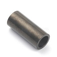 304 Stainless Steel Magnetic Clasps with Glue-in Ends, Column, Electrophoresis Black, 16x7mm, Hole: 5mm(STAS-O148-09G-EB)