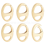 6Pcs Brass Spring Gate Rings, Oval, Cadmium Free & Lead Free, Long-Lasting Plated, Real 18K Gold Plated, 16.5x11.5x2.5mm, Hole: 6.5x4mm(KK-BC0009-99)