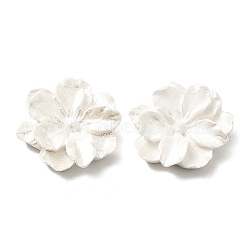 Opaque Resin Cabochon, Pearlized, Flower, White, 26x23.7x6.5mm(RESI-CJC0003-18F)