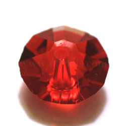 Imitation Austrian Crystal Beads, Grade AAA, Faceted, Flat Round, Red, 4.5x2.5mm, Hole: 0.7~0.9mm(SWAR-F061-2x5mm-06)