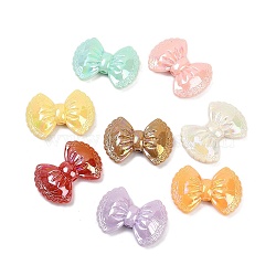 Opaque Acrylic Beads, Bowknot, AB Color Plated, Mixed Color, 27x37x9mm, Hole: 2.8mm, about 114pcs/500g(OACR-C022-08)