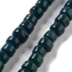 Handmade Lampwork Beads, Column, Dark Slate Gray, 10.5~11x8~8.5mm, Hole: 3.5mm, about 80pcs/strand, 25.39''(64.5cm)(LAMP-Z008-11L)