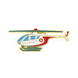 Medical Series Enamel Pins, Alloy Brooches for Backpack Clothes, Helicopter, 18.5x48.5mm(JEWB-E039-02LG-06)