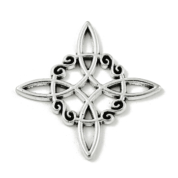 Tibetan Style Alloy Pendants, Star Charms, Nickel, Antique Silver, 30.5x1.5mm