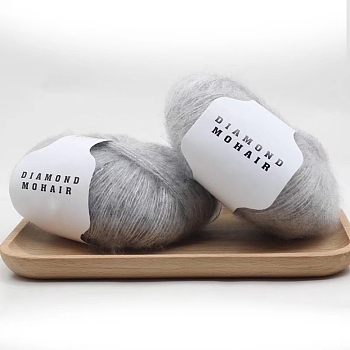 Acrylic Fibers Yarn, for Knitting & Crochet DIY Craft, Warm Yarn for Bag Hat Scarves Clothes Gloves Slippers Dolls, Gray, 0.9mm