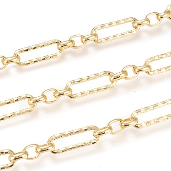 3.28 Feet Handmade Brass Figaro Chains, Oval Link Chains, Long-Lasting Plated, Unwelded, Real 18K Gold Plated, Link: 8x6x2.5mm and 22.5x7.5x2mm
