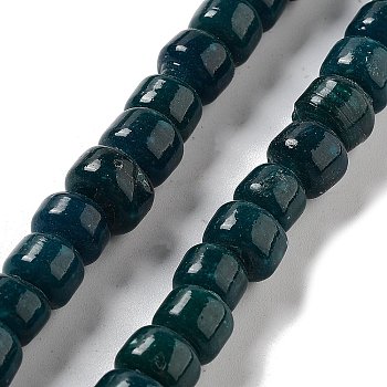 Handmade Lampwork Beads, Column, Dark Slate Gray, 10.5~11x8~8.5mm, Hole: 3.5mm, about 80pcs/strand, 25.39''(64.5cm)