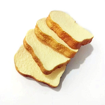 PVC Slices of Toast Ornaments, Micro Landscape Home Dollhouse Accessories, Pretending Prop Decorations, Champagne Yellow, 30x25mm