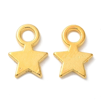 Tibetan Style Alloy Charms, Christmas Star, Cadmium Free & Nickel Free & Lead Free, Golden, 10x8x1mm, Hole: 2mm