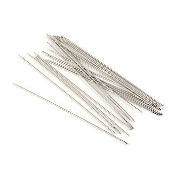 Iron Tapestry Needles, Platinum, 150x1.5mm, Hole: 7x0.8mm, about 20pcs/bag