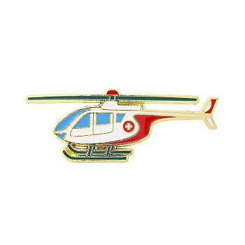 Medical Series Enamel Pins, Alloy Brooches for Backpack Clothes, Helicopter, 18.5x48.5mm