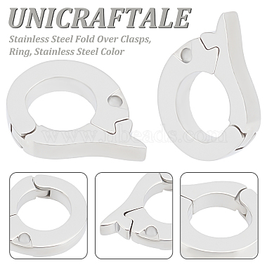 unicraftale 3pcs 304 boucles déployantes en acier inoxydable(STAS-UN0037-48)-5