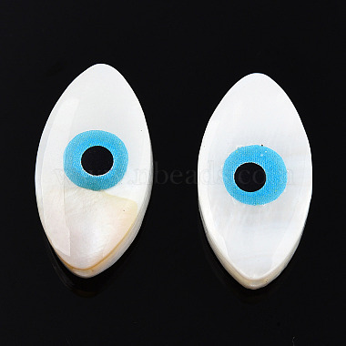 Evil Eye Natural Freshwater Shell Beads(SHEL-F001-34)-3