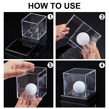 Square Transparent Acrylic Golf Ball Display Case(AJEW-WH0323-05A)-3
