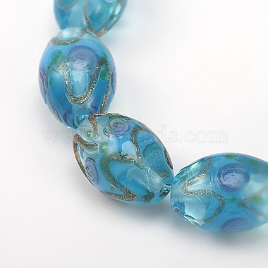 Sky Blue Oval Lampwork Beads