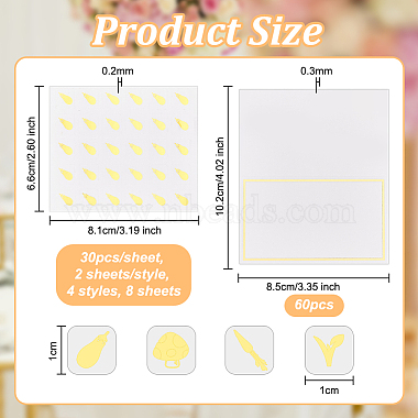 8 Sheets 4 Styles PVC Waterproof Self-Adhesive Sticker(STIC-OC0001-14)-2