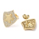 Rack Plating Brass Micro Pave Cubic Zirconia Stud Earrings(EJEW-M230-15G)-2