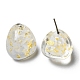 Resin Oval Stud Earrings with Titanium Pins(EJEW-D056-13P)-2